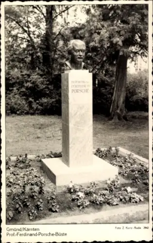 Ak Gmünd in Kärnten, Ferdinand Porsche Büste