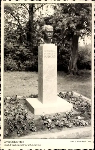 Ak Gmünd in Kärnten, Ferdinand-Porsche-Büste