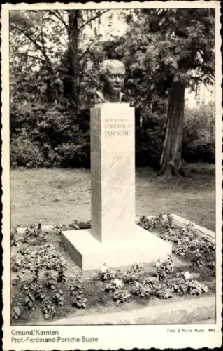 Ak Gmünd in Kärnten, Ferdinand Porsche Büste