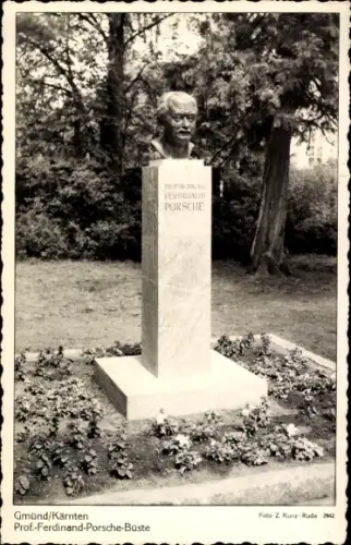 Ak Gmünd in Kärnten, Ferdinand-Porsche-Büste