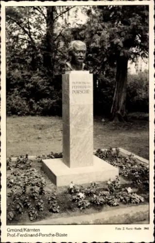 Ak Gmünd in Kärnten, Ferdinand Porsche Büste