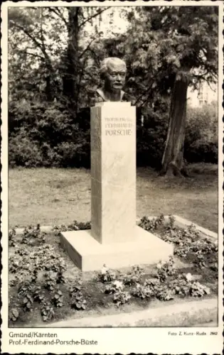 Ak Gmünd in Kärnten, Ferdinand Porsche Büste