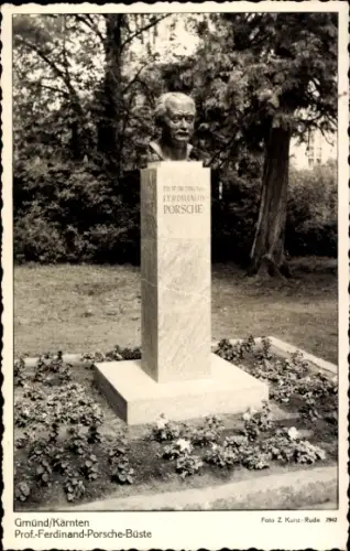 Ak Gmünd in Kärnten, Ferdinand Porsche Büste