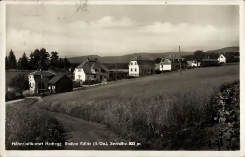Ak Hochegg Grimmenstein in Niederösterreich, Station Edlitz, Wohnhäuser
