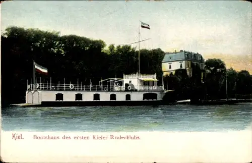 Ak Kiel,  Bootshaus des ersten Kieler Ruderklubs