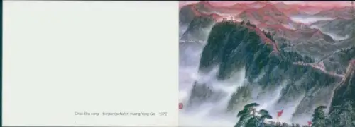 Klapp Künstler Ak Shu-sung. C., China, Berglandschaft in Huang-Yang-Gai