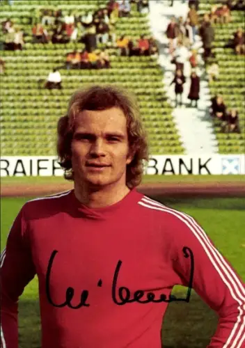 Ak Fußballspieler Uli Hoeneß, Autogramm
