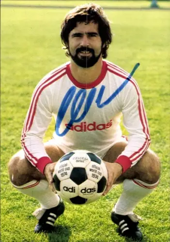 Autogrammkarte Fußballer Gerd Müller, Nationalmannschaft 1974, Autogramm