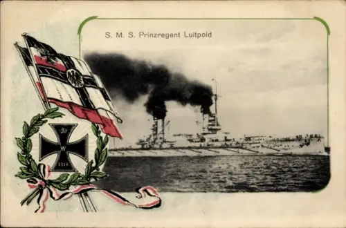Ak Deutsches Kriegsschiff, S.M.S. Prinzregent Luitpold, Eisernes Kreuz