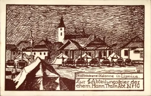 Ak Lipnica Lëpińce Liepnitz Lipienica Lipnice Pommern, Feldbäckereikolonne, Abteilungsfeier