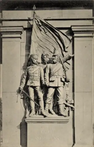 Ak Cassel Kassel in Hessen,  Relief am Auetor, "Gott sei mit uns", Soldatenrelief