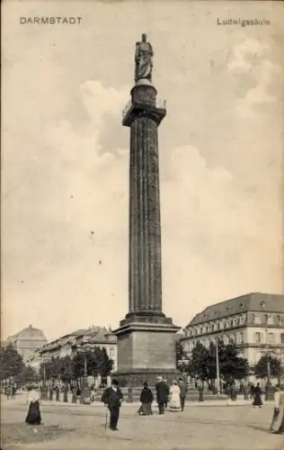 Ak Darmstadt in Hessen, Ludwigssäule