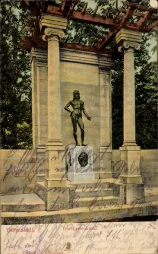 Ak Darmstadt in Hessen,  Goethe-Denkmal