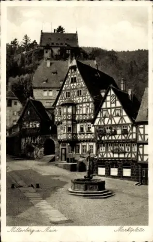 Ak Miltenberg am Main, Partie am Marktplatz