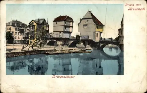Ak Bad Kreuznach an der Nahe, Kauzenberg, Kauzenburg, Brückenhäuser, Kreuznach