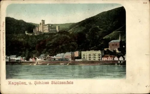 Ak Capellen Kapellen Stolzenfels Koblenz am Rhein, Kapellen u. Schloss Stolzenfels, Verlag G. Bli