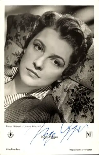 Ak Schauspielerin Inge Egger, Portrait, Autogramm