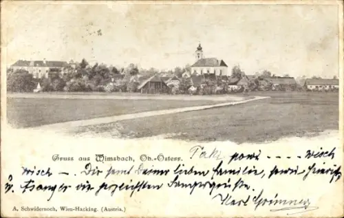 Ak Bad Wimsbach Neydharting Oberösterreich, Wimsbach (Ob.-Österr.), Ortsansicht mit Kirche, A. Sc