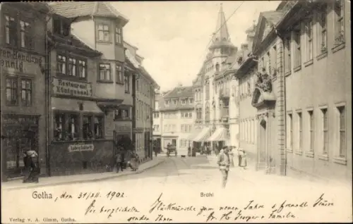 Ak Gotha im Thüringer Becken, Restaurant Königssaal von Ludwig Gebhardt, Brühl