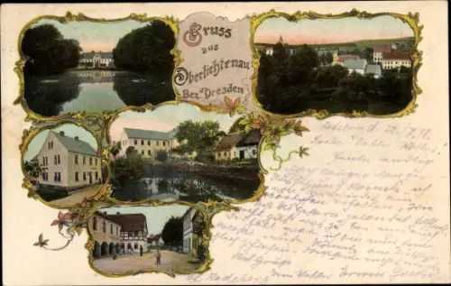 Ak Oberlichtenau Pulsnitz in Sachsen, Teilansichten, Gebäude
