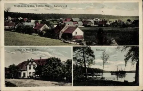 Ak Sarbiewo Mückenburg in der Neumark, Gasthof, Ziethensee