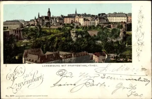 Ak Pfaffenthal Luxemburg, Ortsansicht von Pfaffenthal-Theil