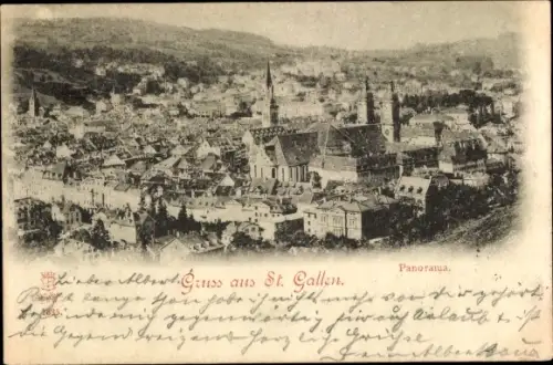 Ak Sankt Gallen Stadt Schweiz, Panorama