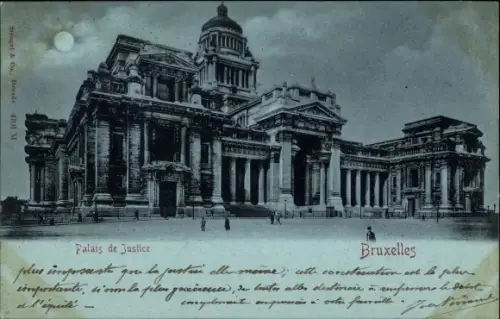 Mondschein Ak Bruxelles Brüssel, Palais de Justice