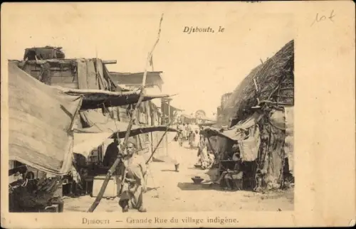 Ak Djibouti Dschibuti, Grande Rue du village indigene