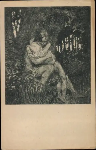 Jugendstil Künstler Ak Fidus, Beichte, aus der Mappe Naturkinder