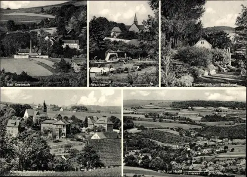 Ak Valdorf Vlotho an der Weser, Panorama, Waldbad, Blick zur Horst, Bad Senkelteich