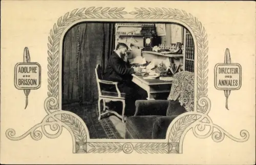 Passepartout Ak Adolphe Brisson, Directeur des Annales Politiques et Literaires