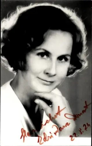 Autogrammkarte Zdzisława Donat, Polnische Opernsängerin, Portrait, Autogramm