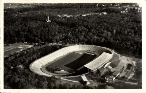 Ak Karlsruhe in Baden, Stadion, Luftbild