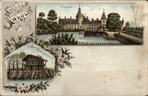 Litho Anholt Isselburg in Westfalen, Schloss, Schweizerhaus