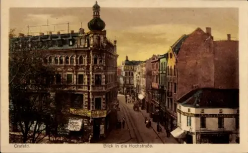 Ak Krefeld am Niederrhein, Blick in die Hochstraße