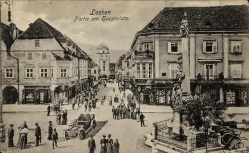Ak Leoben Steiermark, Am Hauptplatz