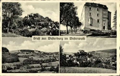 Ak Westerburg im Westerwald, Gesamtansicht, Schloss