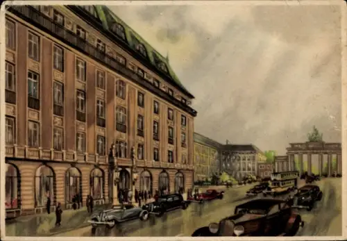 Künstler Ak Berlin Mitte, Hotel Adlon, Unter den Linden 1