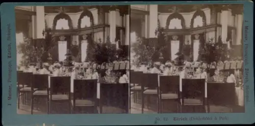 Stereo Foto Zürich Stadt, Dolderhotel, Park