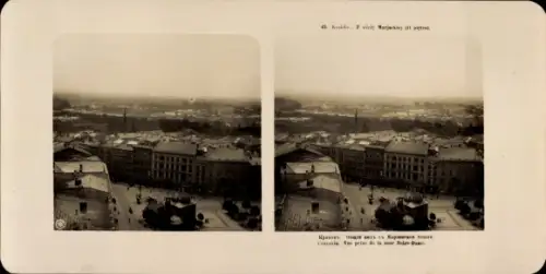 Stereo Foto Cracovie, Pologne, Vue prise de la tour Notre-Dame