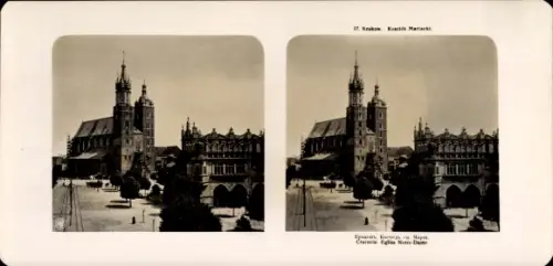 Stereo Foto Cracovie, Pologne, Eglise Notre-Dame