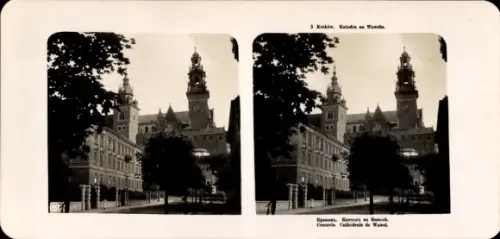 Stereo Foto Krakow Krakau Polen, Cathedrale de Wawel