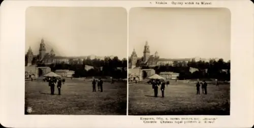 Stereo Foto Krakow Krakau Polen,  Wawel, Schloss