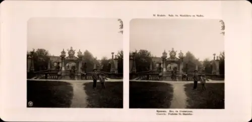 Stereo Foto Krakow Krakau Polen, Fontaine St. Stanislas