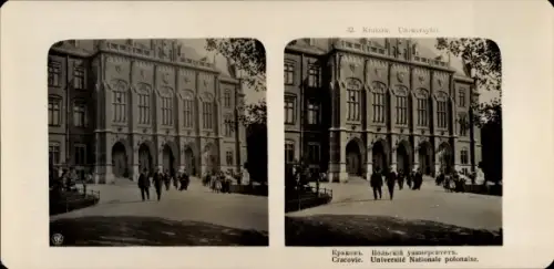 Stereo Foto Krakow Krakau Polen, Universite Nationale polonaise