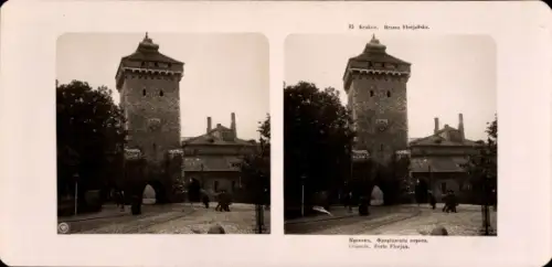 Stereo Foto Krakow Krakau Polen, Porte Florjan