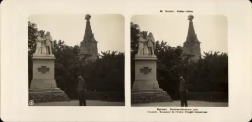 Stereo Foto Krakow Krakau Polen, Monument de l'Union Pologne-Lituanienne