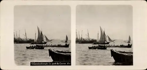 Stereo Foto Konstantinopel Istanbul Türkei, Port du Corne d'Or