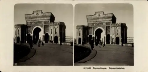 Stereo Foto Konstantinopel Istanbul Türkei, Kriegsministerium